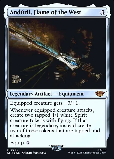 Andúril, Flame of the West, Magic card PLTR 236s — Tales of Middle-earth Promos set