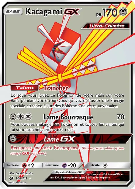 Katagami GX, carte Pokémon CIN 106 — extension Invasion Carmin