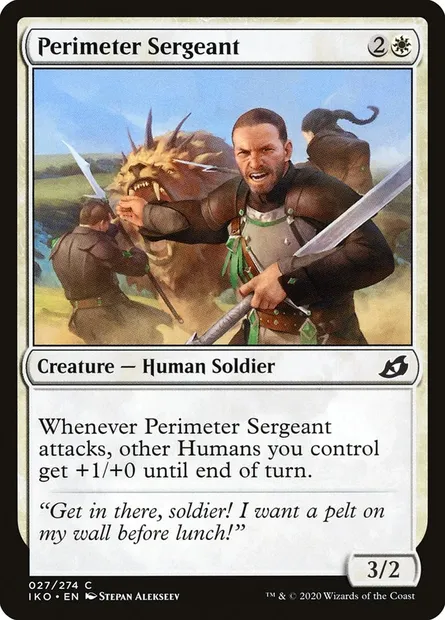 Perimeter Sergeant, Magic card IKO 27 — Ikoria: Lair of Behemoths set
