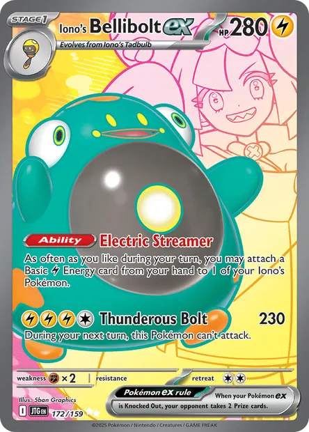 Iono's Bellibolt ex, Pokémon card JTG 172 — Journey Together set