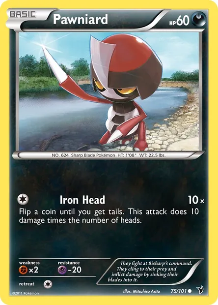 Pawniard, Pokémon card NVI 75 — Noble Victories set