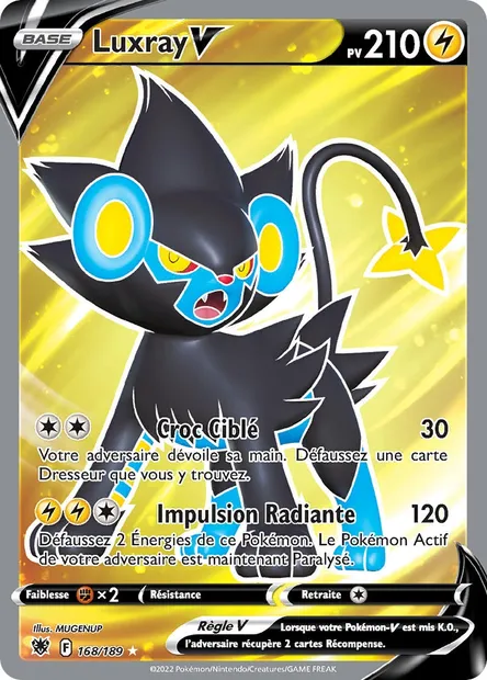 Luxray V, carte Pokémon ASR 168 — extension Astres Radieux