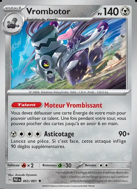 Vrombotor, carte Pokémon PAF 065 — extension Destinées de Paldea