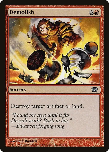 Démolition, carte Magic 8ED 183★ — extension Huitième Edition