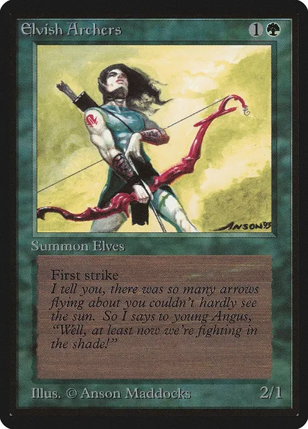 Archers elfes, carte Magic LEB 192 — extension Limited Edition Beta