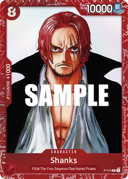 Shanks, One Piece card P-016 — Promotion card set