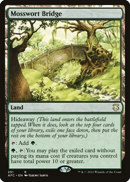 Mosswort Bridge, Magic card AFC 251 — Forgotten Realms Commander set
