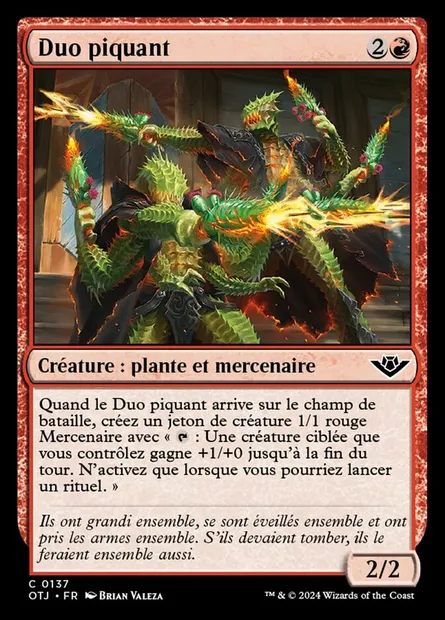 Duo piquant, carte Magic OTJ 137 — extension Outlaws of Thunder Junction