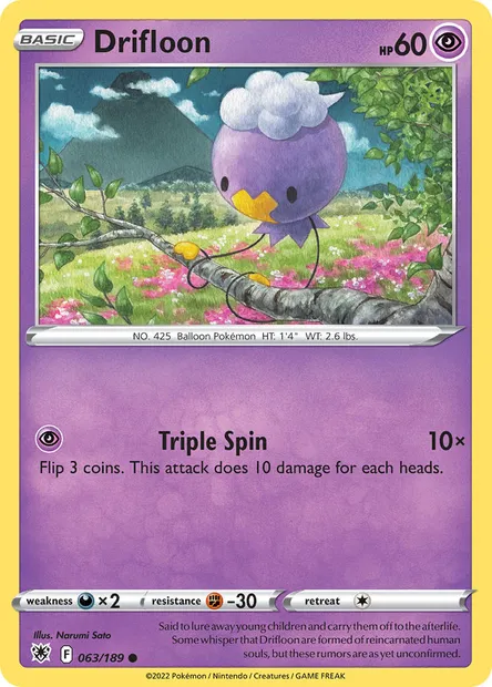 Drifloon, Pokémon card ASR 063 — Astral Radiance set