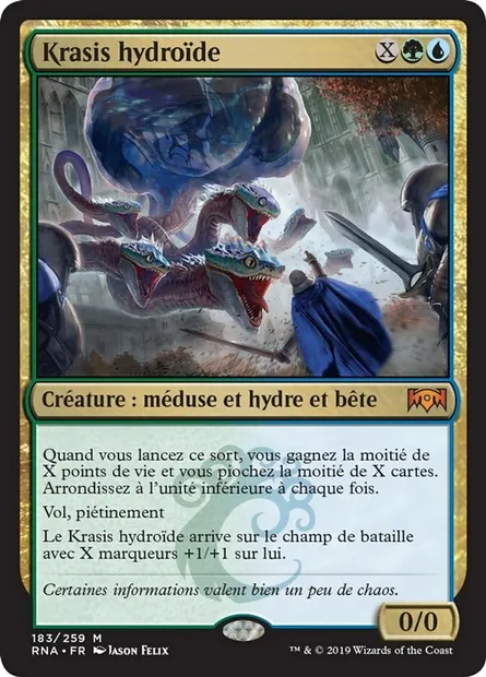 Krasis hydroïde, carte Magic RNA 183 — extension L'allégeance de Ravnica