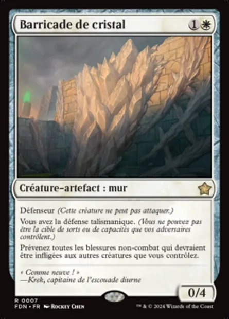 Barricade de cristal, carte Magic FDN 7 — extension Foundations