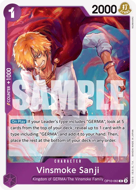 Vinsmoke Sanji, One Piece card OP10-063 — ROYAL BLOOD set
