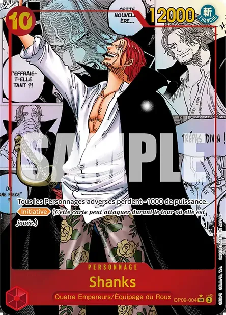 Shanks, carte One Piece OP09-004 — extension LES NOUVEAUX EMPEREURS