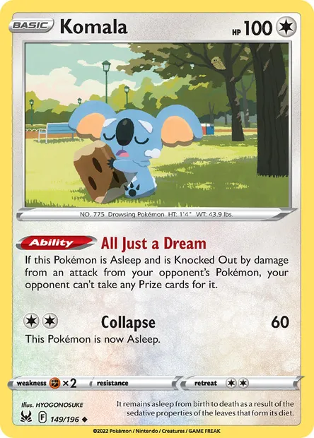 Komala, Pokémon card LOR 149 — Lost Origin set
