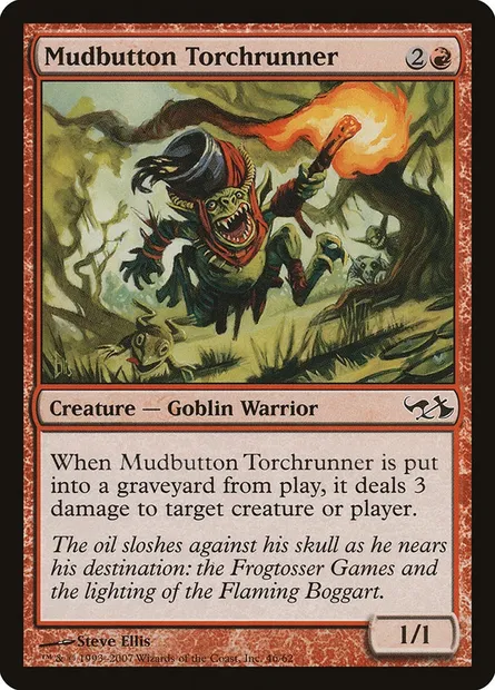 Mudbutton Torchrunner, Magic card DD1 46 — Duel Decks: Elves vs. Goblins set