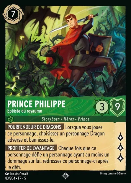 Prince Philippe - Épéiste du royaume, carte Disney Lorcana CH5-083 — extension Ciel Scintillant