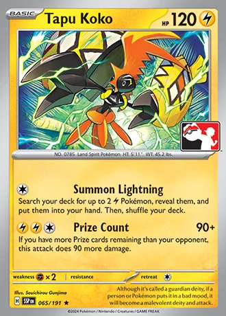 Tokorico, carte Pokémon PPS 065-4 — extension Play! Pokémon Prize Pack Series