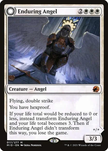 Enduring Angel // Angelic Enforcer, Magic card MID 17 — Innistrad: Midnight Hunt set