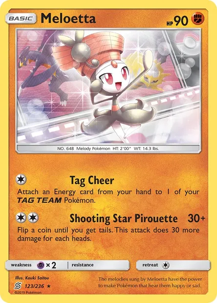 Meloetta, Pokémon card UNM 123 — Unified Minds set
