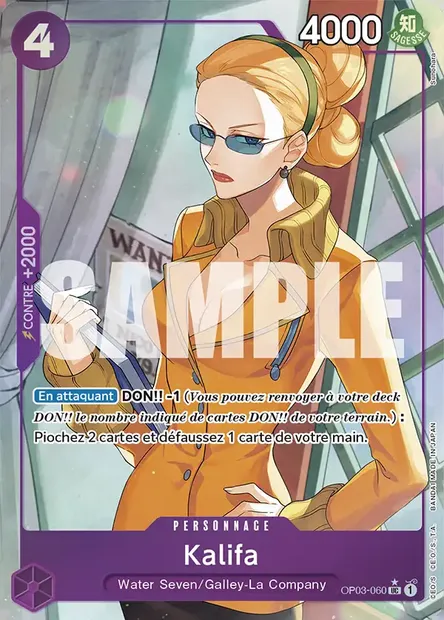 Kalifa, carte One Piece OP03-060 — extension PILLARS OF STRENGTH