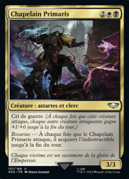 Chapelain Primaris, carte Magic 40K 137 — extension Warhammer 40,000 Commander
