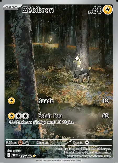 Zébibron, carte Pokémon PAR 195 — extension Faille Paradoxe