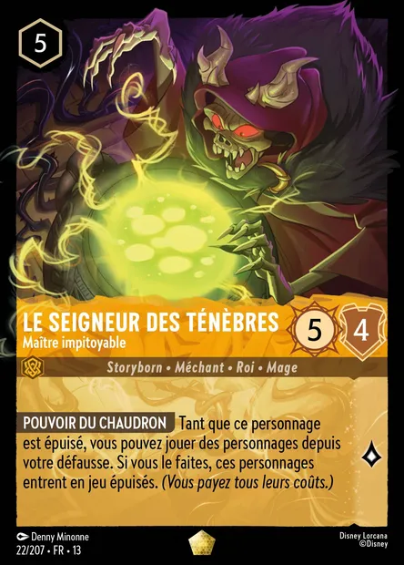 Le Seigneur des Ténèbres - Maître impitoyable, carte Disney Lorcana CH13-022 — extension Invasion Epineuse!