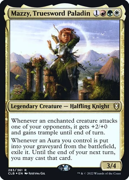 Mazzy, Truesword Paladin, Magic card PCLB 283s — Battle for Baldur's Gate Promos set