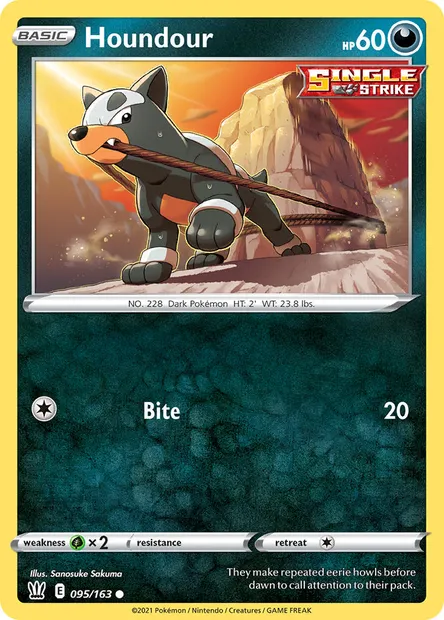 Houndour, Pokémon card BST 95 — Battle Styles set