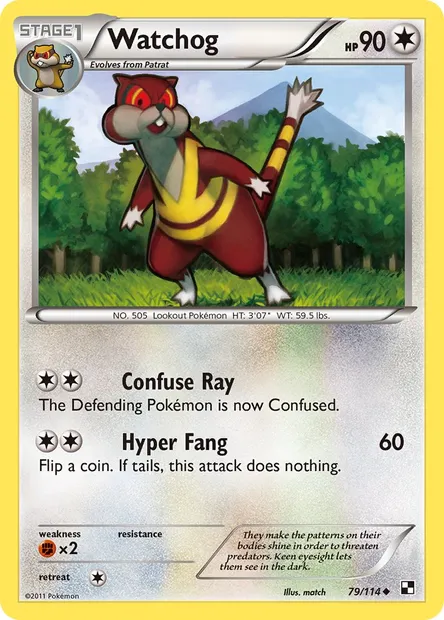 Watchog, Pokémon card BLW 79 — Black & White set