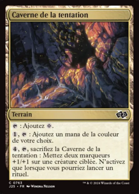 Caverne de la tentation, carte Magic J25 763 — extension Foundations Jumpstart