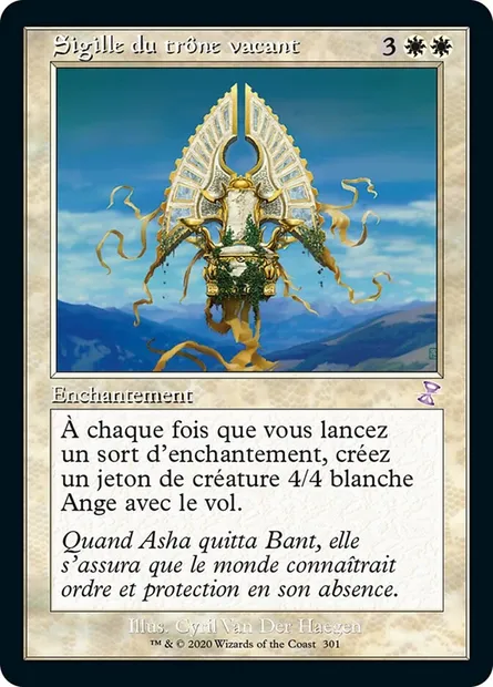 Sigille du trône vacant, carte Magic TSR 301 — extension Spirale Temporelle Remastered