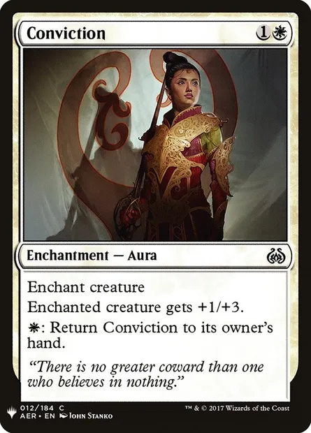 Conviction, Magic card PLST AER-12 — The List set