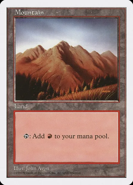 Mountain, Magic card 5ED 444 — Fifth Edition set