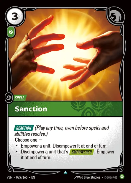 Sanction, carte Riftbound VEN 035 — extension Vendetta