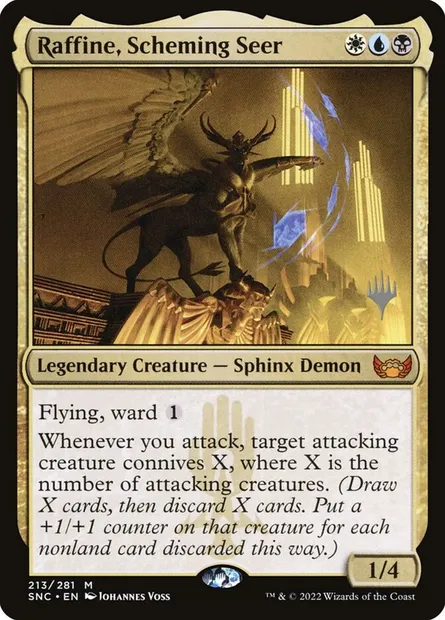Raffine, Scheming Seer, Magic card PSNC 213p — Streets of New Capenna Promos set