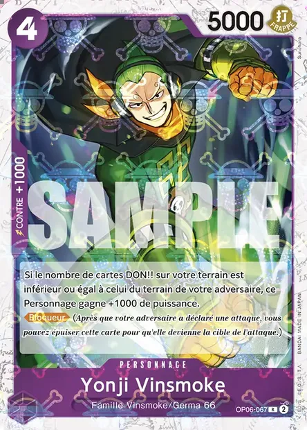 Yonji Vinsmoke, carte One Piece OP06-067 — extension ONE PIECE CARD THE BEST