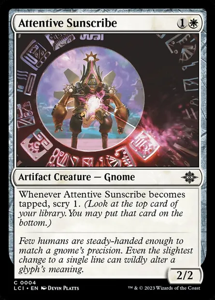Attentive Sunscribe, Magic card LCI 4 — The Lost Caverns of Ixalan set