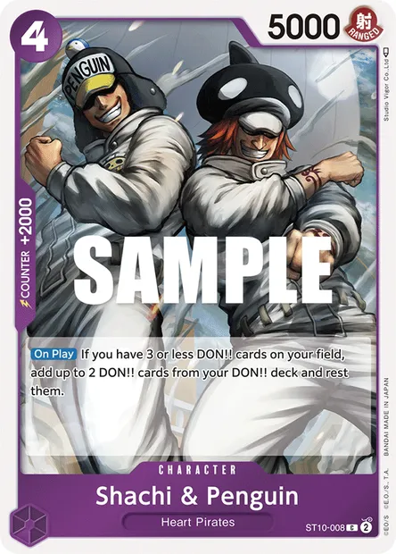 Shachi & Penguin, One Piece card ST10-008 — The Three Captains set