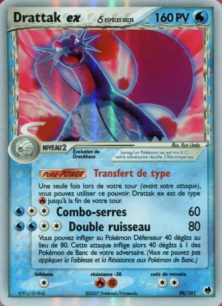 Drattak ex δ, carte Pokémon DF 98 — extension EX Île des Dragons