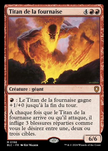 Titan de la fournaise, carte Magic BLC 198 — extension Bloomburrow Commander