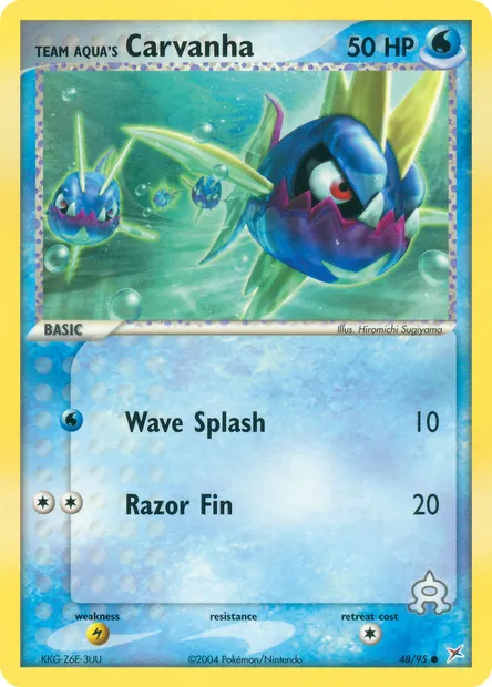 Team Aqua's Carvanha, Pokémon card MA 48 — Team Magma vs Team Aqua set