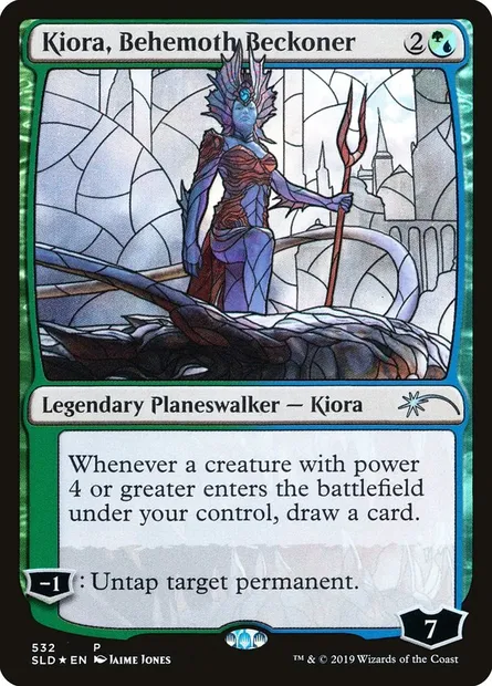 Kiora, mandeuse de béhémoth, carte Magic SLD 532 — extension Secret Lair Drop