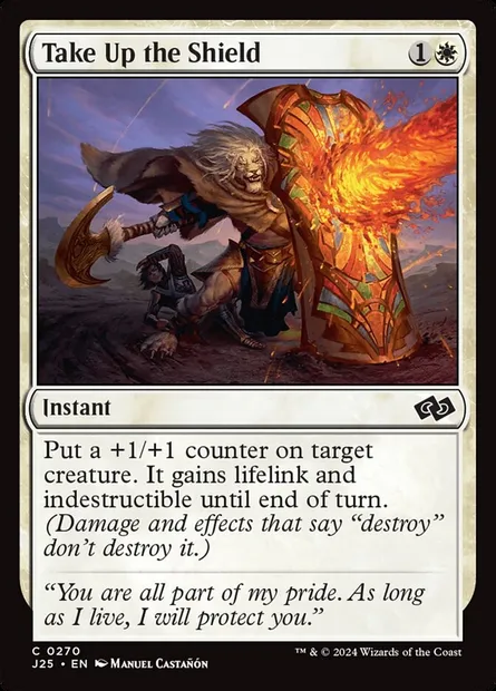 Take Up the Shield, Magic card J25 270 — Foundations Jumpstart set