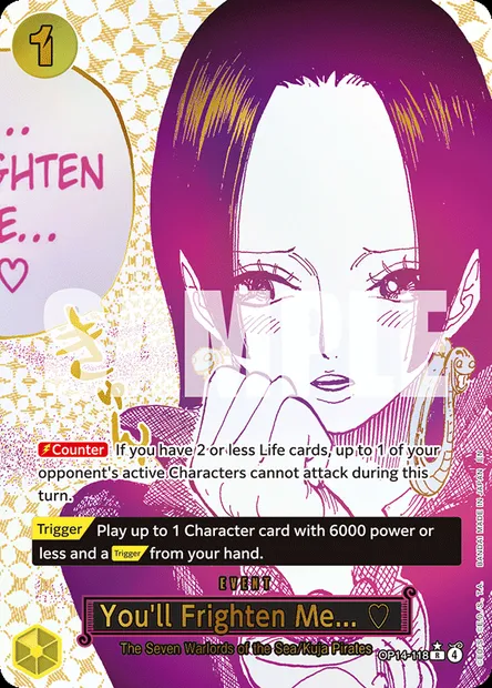 You'll Frighten Me... ♡, One Piece card OP14-118 — THE AZURE SEA’S SEVEN set