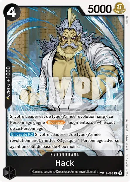 Hack, carte One Piece OP12-089 — extension L'HÉRITAGE DU MAÎTRE