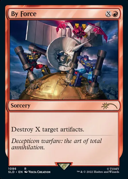 Par la force, carte Magic SLD 1086 — extension Secret Lair Drop