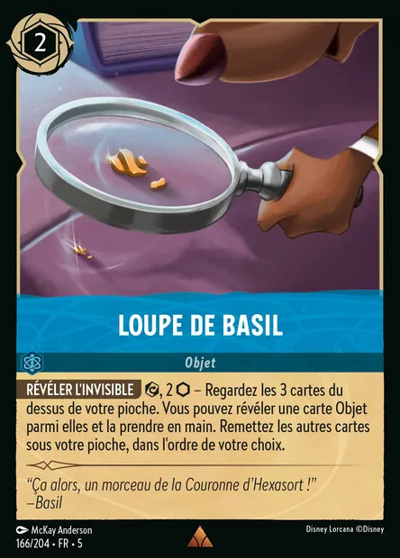 Loupe de Basil, carte Disney Lorcana CH5-166 — extension Ciel Scintillant