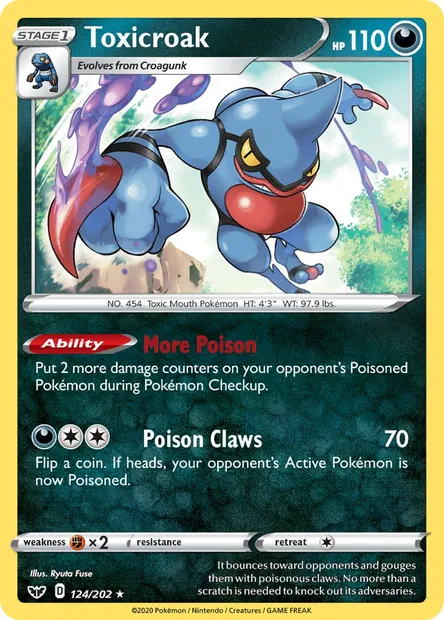 Toxicroak, Pokémon card SSH 124 — Sword & Shield set
