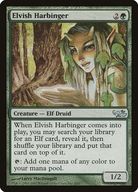 Elvish Harbinger, Magic card DD1 4 — Duel Decks: Elves vs. Goblins set